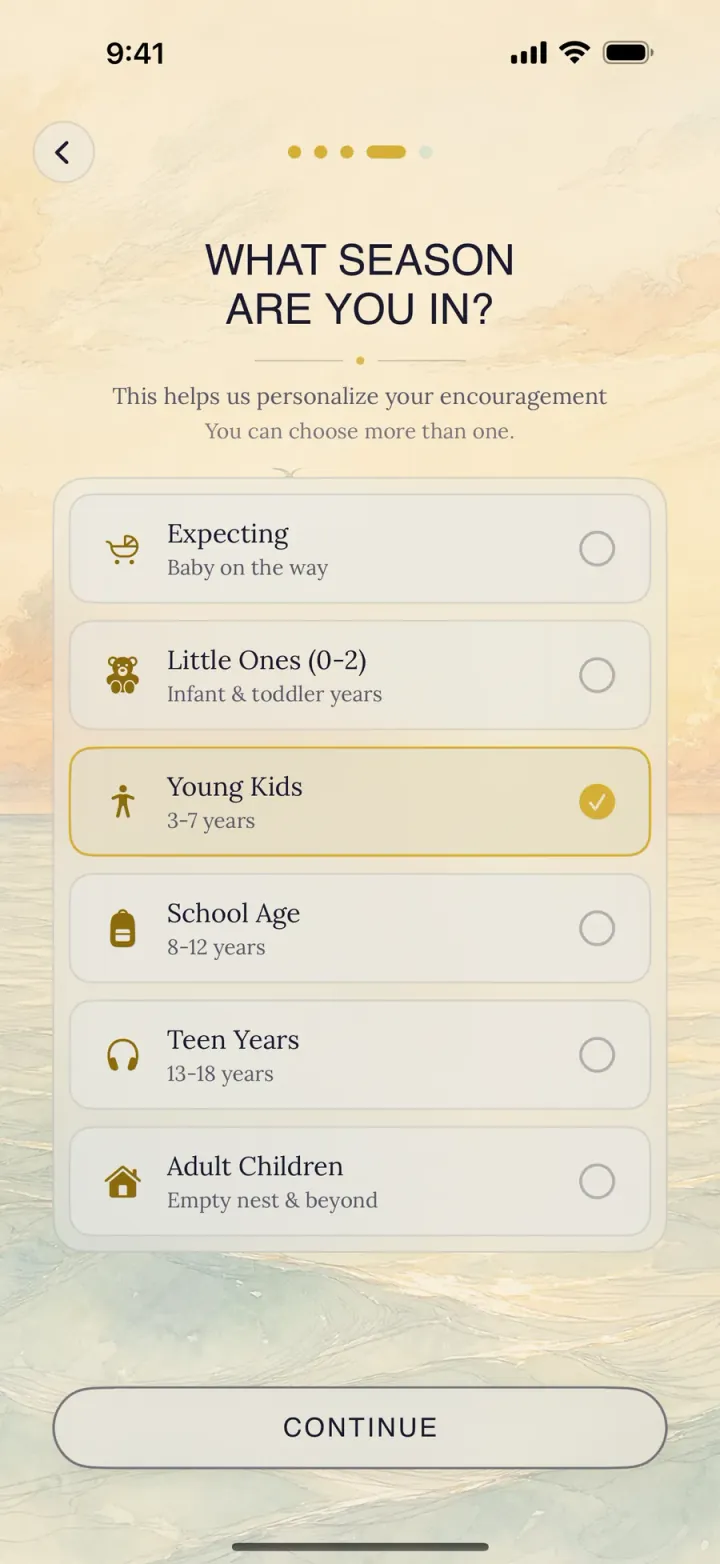 Harbor & Cross season selection with Young Kids selected